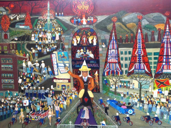 Ralph Fasanella, 'American Tragedy', Courtesy of hyperallergic.com