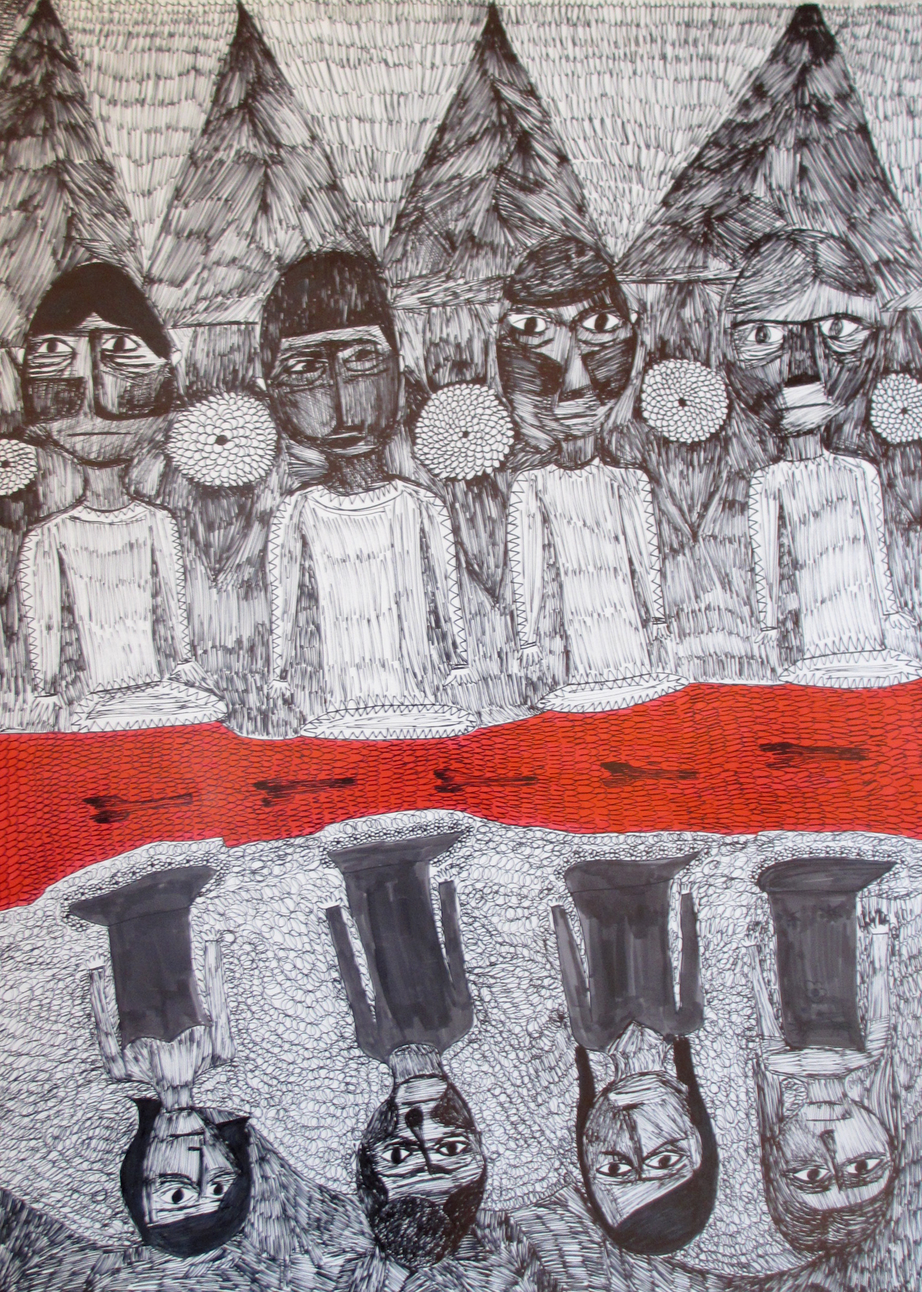 pen on paper 100x70 cm