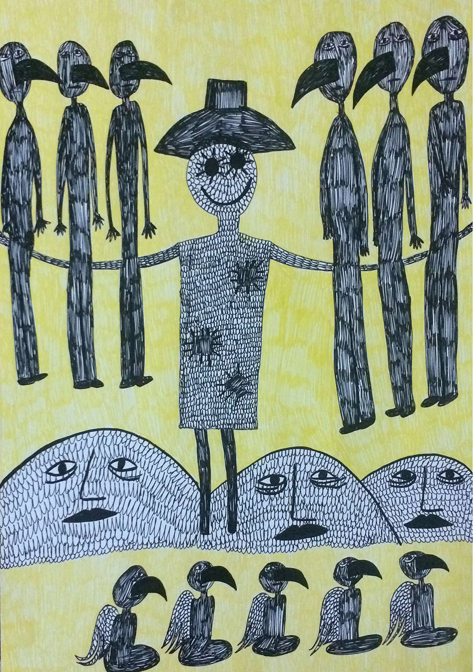 samaneh pen on Paper 42X 30 cm